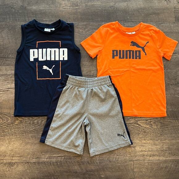 Puma Little Boy 5 Orange and Navy Blue 3-Piece Matching Set - Picture 1 of 12